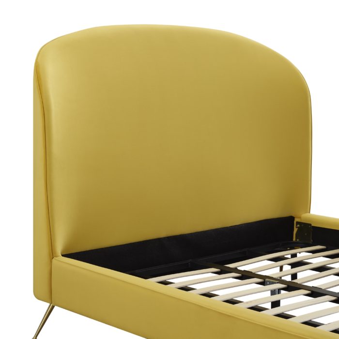 VIVI BURNT GOLD VELVET BED IN QUEEN - Image 3
