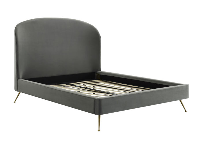 VIVI GREY VELVET BED IN QUEEN - Image 7