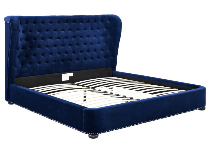 FINLEY BLUE VELVET BED IN QUEEN - Image 7