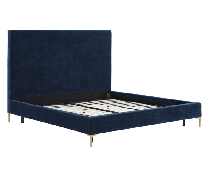 DELILAH NAVY TEXTURED VELVET BED IN QUEEN - Image 5