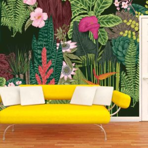 BotanicalTropicalLeavesJungle Wall Covering by Michele Pelafas
