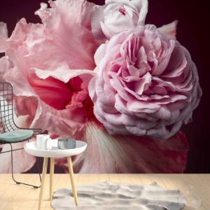 Pink Floral Wall Covering by Michele Pelafas