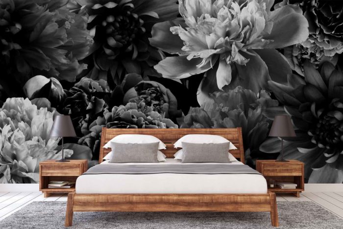Dark Floral Wall Covering by Michele Pelafas