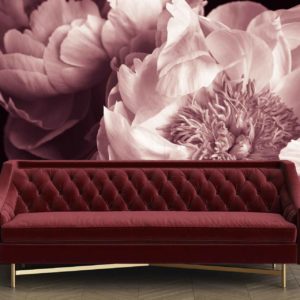 Large Pink Floral Wall Covering by Michele Pelafas