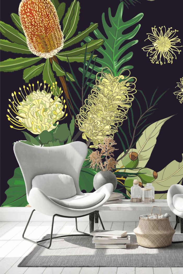 Botanical Floral Wall Covering by Michele Pelafas