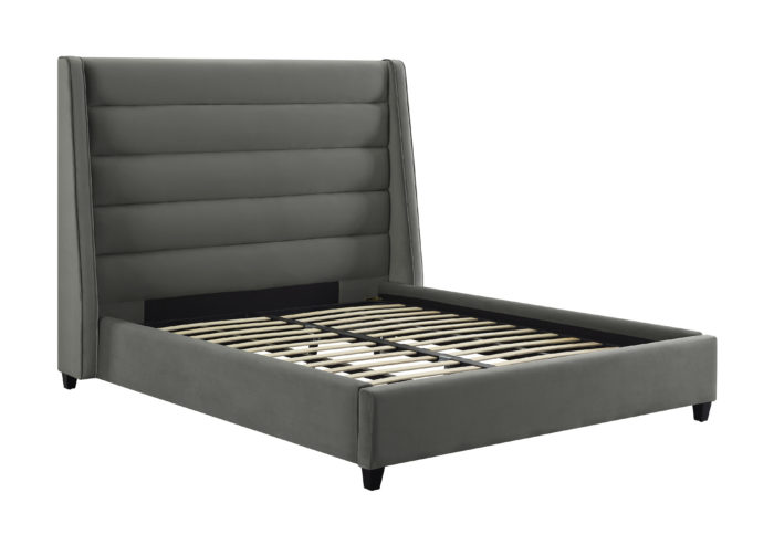 KOAH GREY VELVET BED IN QUEEN - Image 6