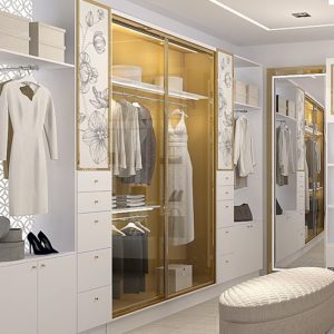 Gold Edition Enclosed Wardrobe by Michele Pelafas