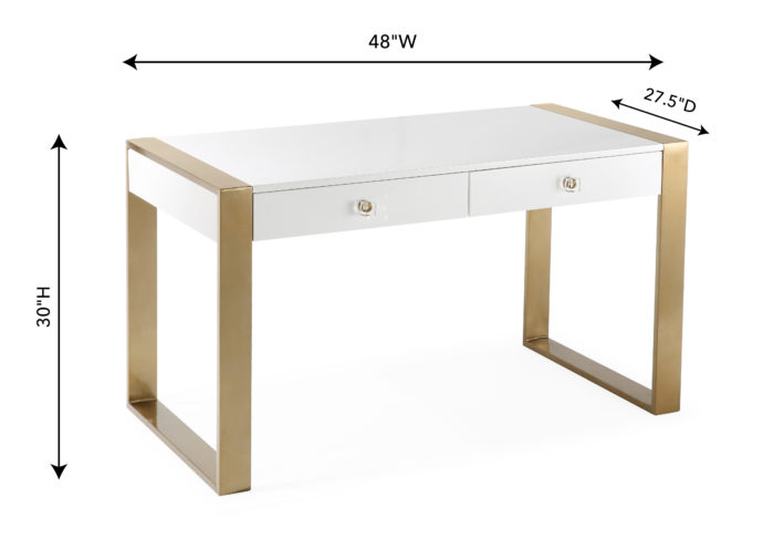 Kallie White Lacquer Desk - Image 8