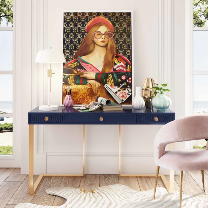 JANIE BLUE LACQUER DESK - Image 2