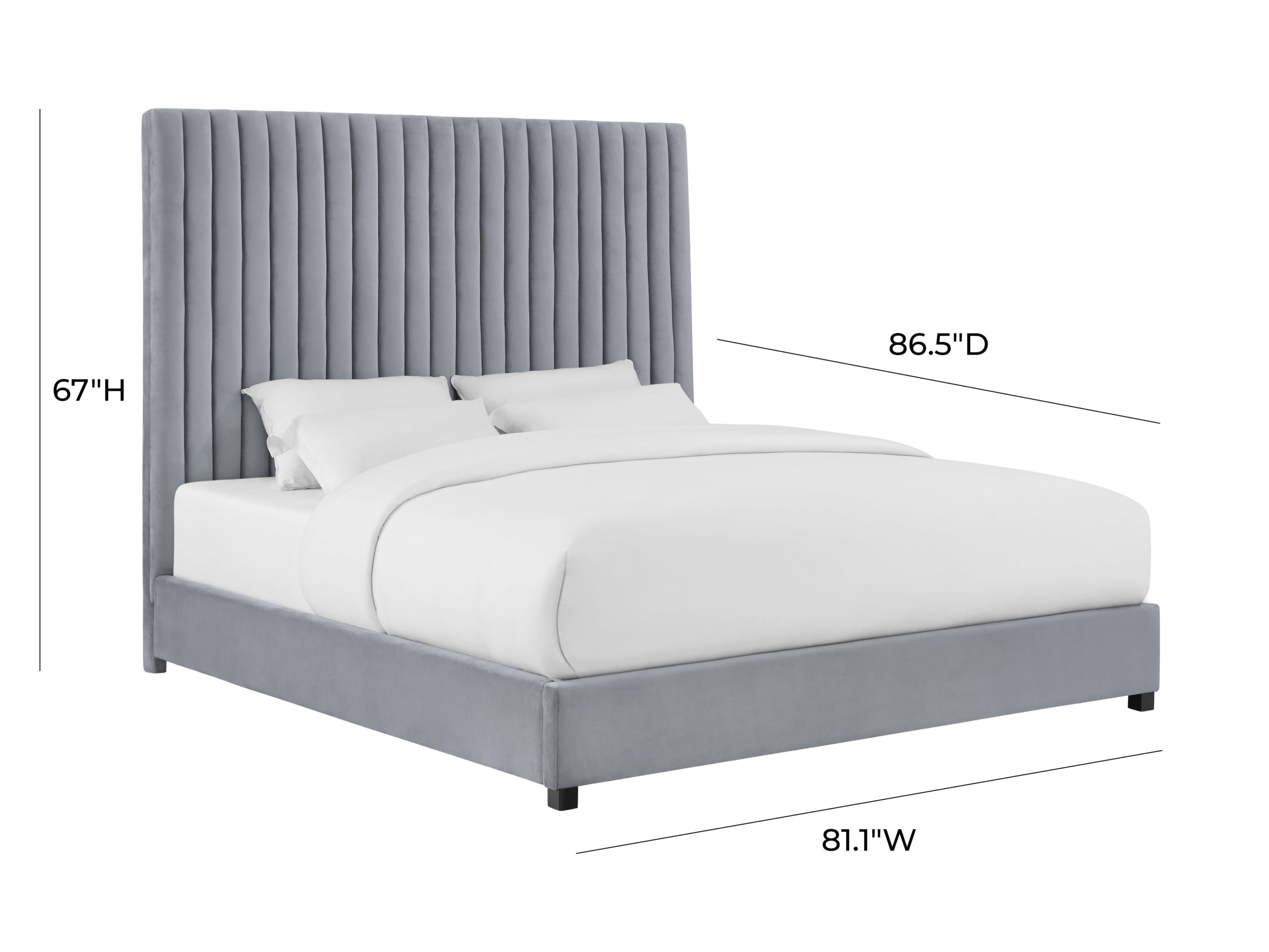 ARABELLE GREY BED IN QUEEN - Image 5