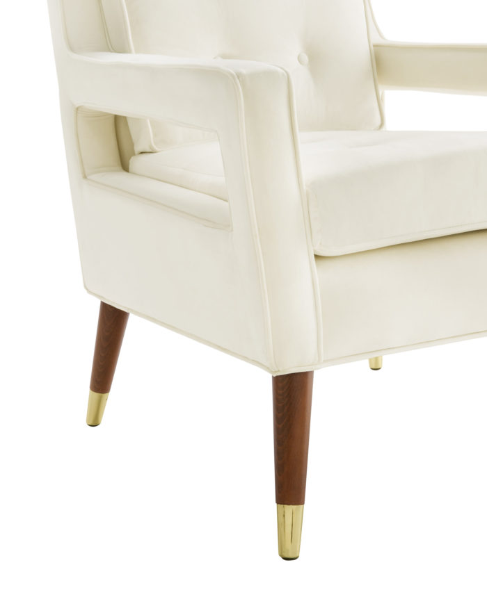 DRAPER CREAM VELVET CHAIR - Image 5
