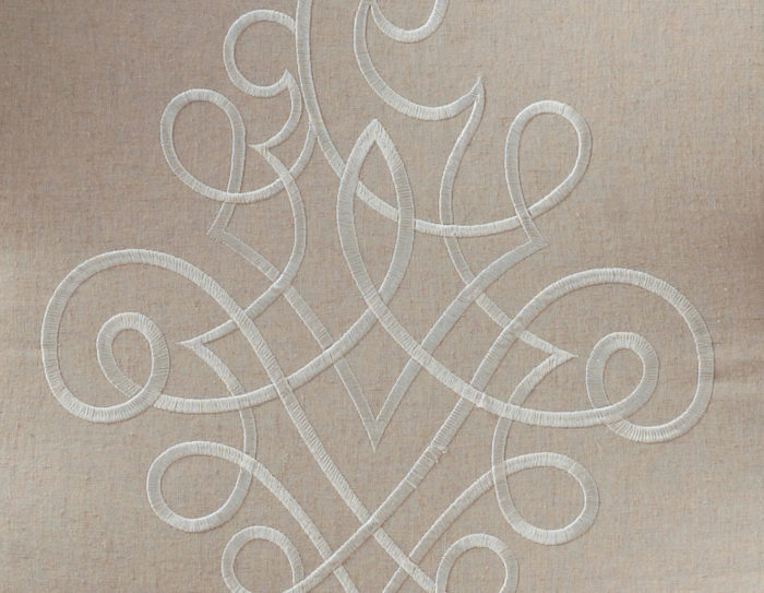 GRAMERCY EMBROIDERED LINEN WING CHAIR - Image 6