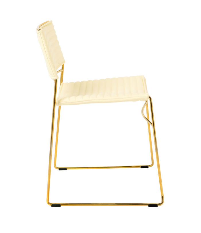 DOMANI CREAM VEGAN LEATHER CHAIR  (Set of 2) - Image 4
