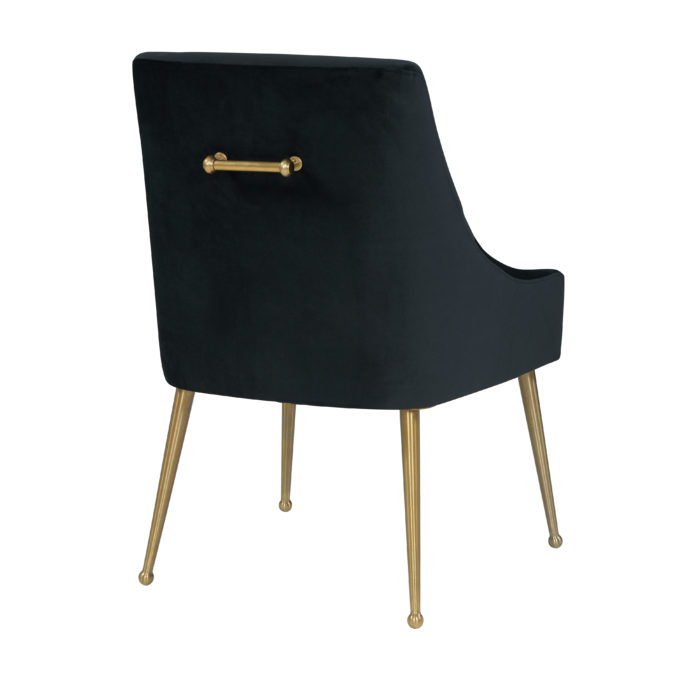 BEATRIX BLACK VELVET SIDE CHAIR - Image 3