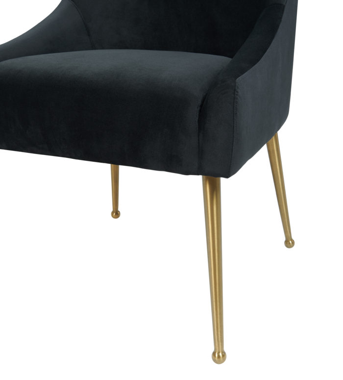 BEATRIX BLACK VELVET SIDE CHAIR - Image 4