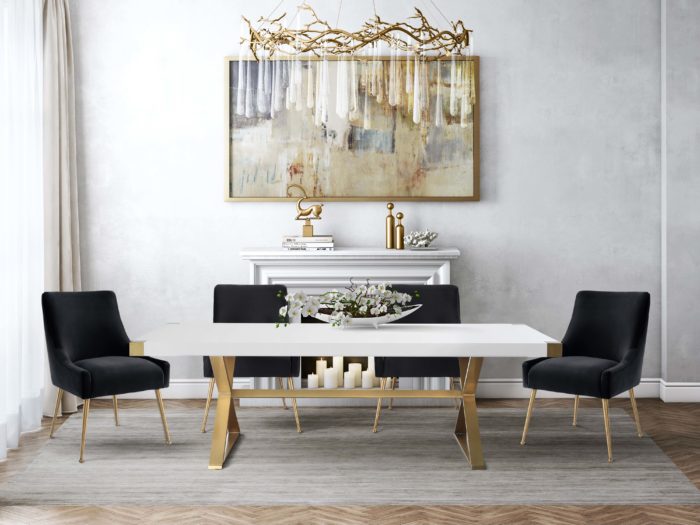 BEATRIX BLACK VELVET SIDE CHAIR - Image 2