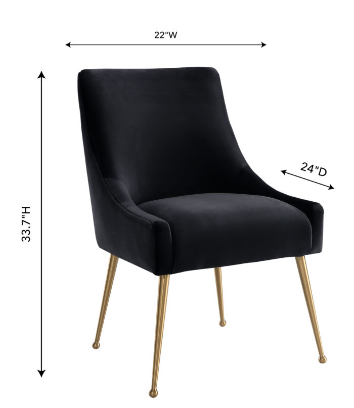 BEATRIX BLACK VELVET SIDE CHAIR - Image 7