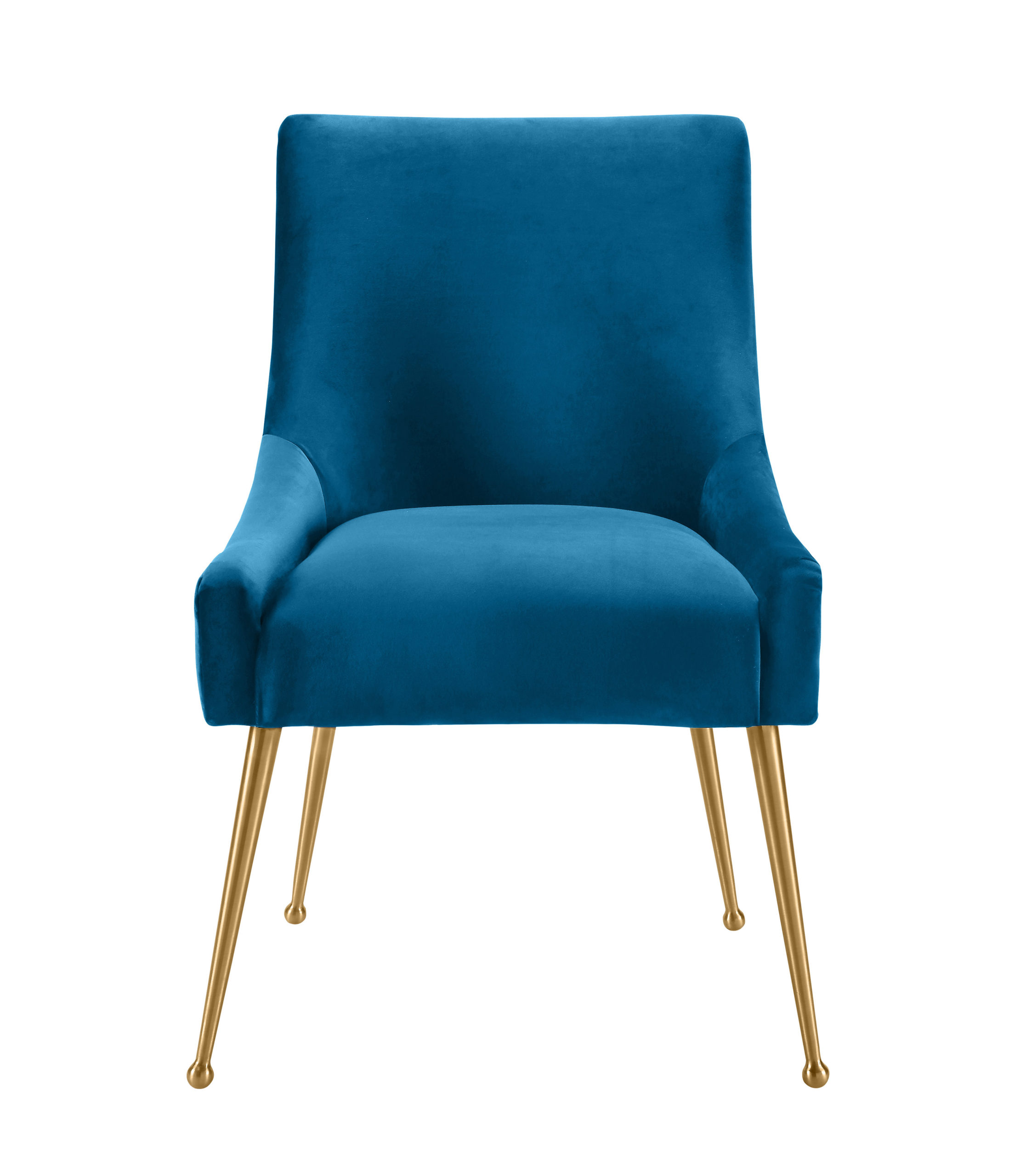 BEATRIX PLEATED NAVY VELVET SIDE CHAIR - Image 6