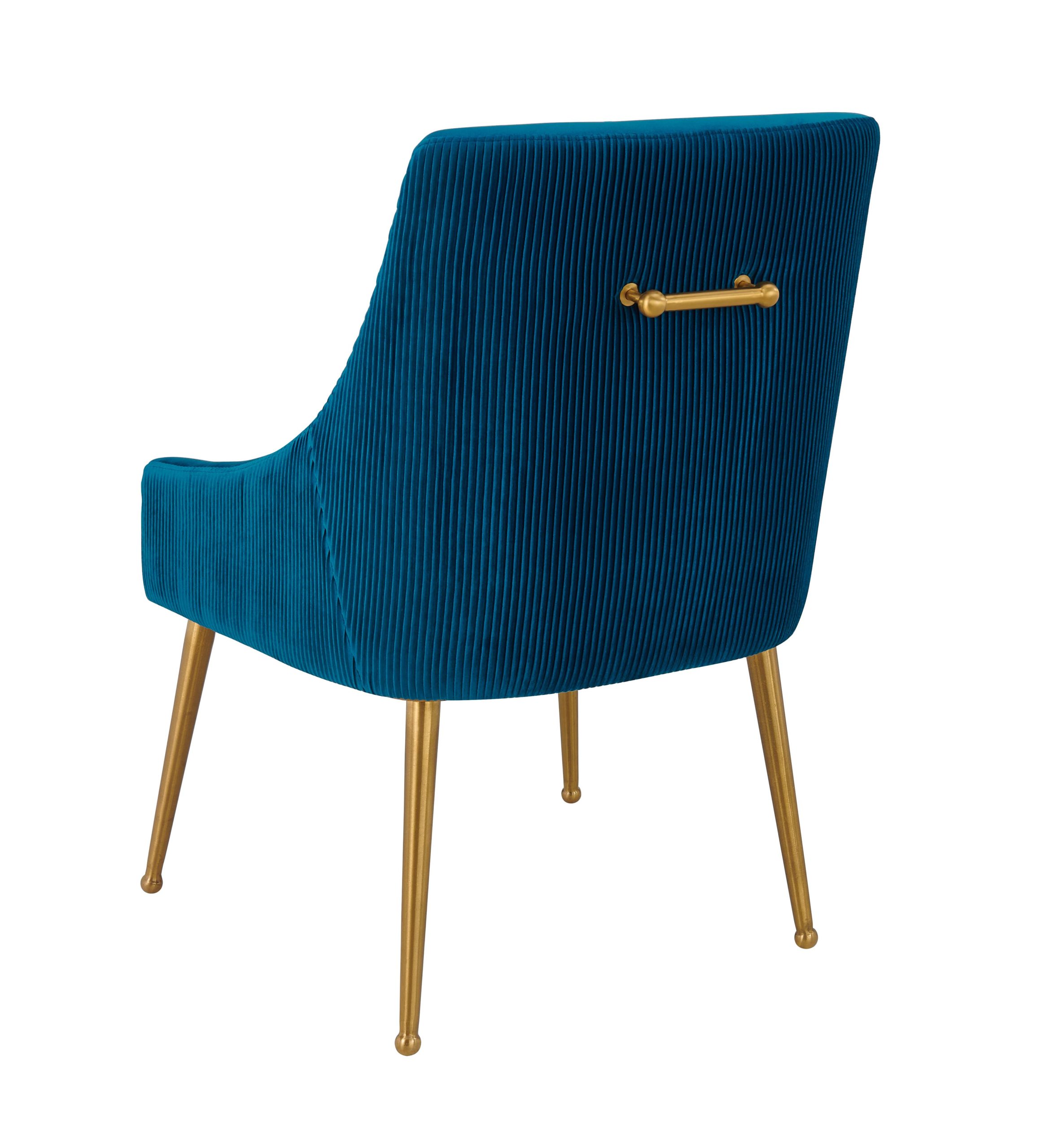 BEATRIX PLEATED NAVY VELVET SIDE CHAIR - Image 7