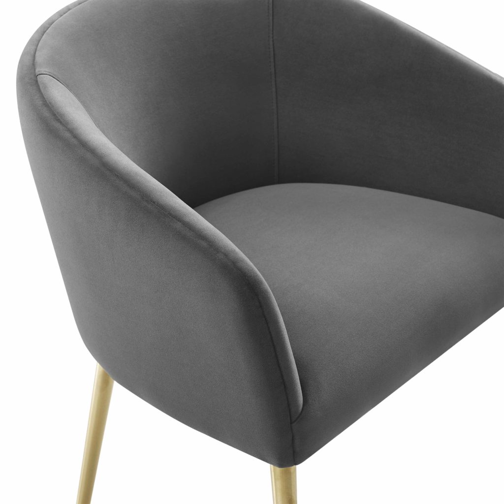 ARYA PERFORMANCE VELVET GREY DINING CHAIR - Michele Pelafas