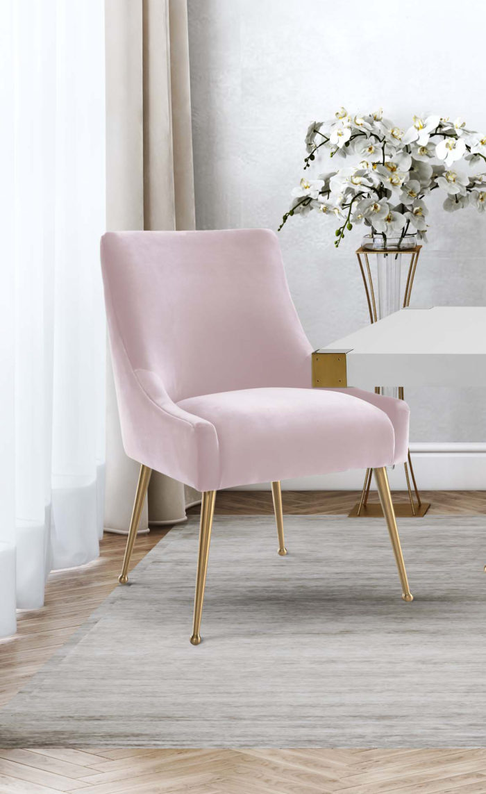 BEATRIX BLUSH VELVET SIDE CHAIR - Image 2