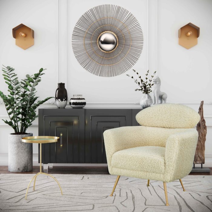 WELSH FAUX SHEARLING CHAIR - Image 2