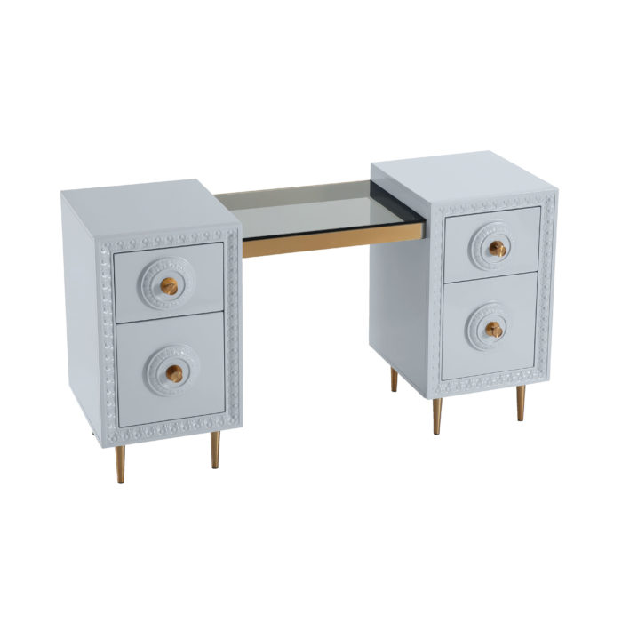 BOVEY LIGHT GREY LACQUER DESK - Image 3