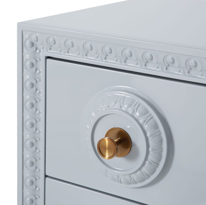 BOVEY LIGHT GREY LACQUER DESK - Image 6