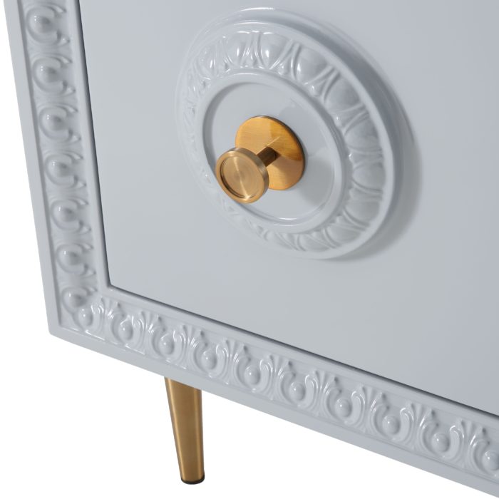 BOVEY LIGHT GREY LACQUER DESK - Image 8