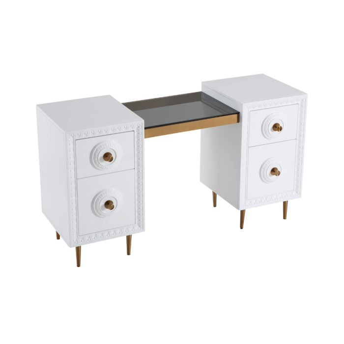 BOVEY WHITE LACQUER DESK - Image 5