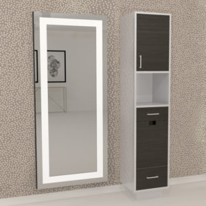 Gage Tower Styling station and mirror by Michele Pelafas