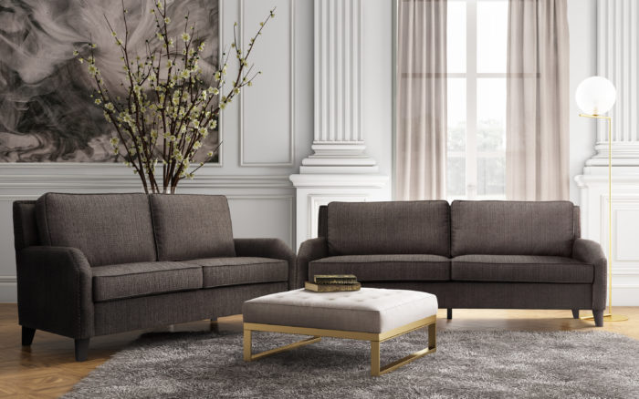 NOVA METALIC BEIGE OTTOMAN - Image 5