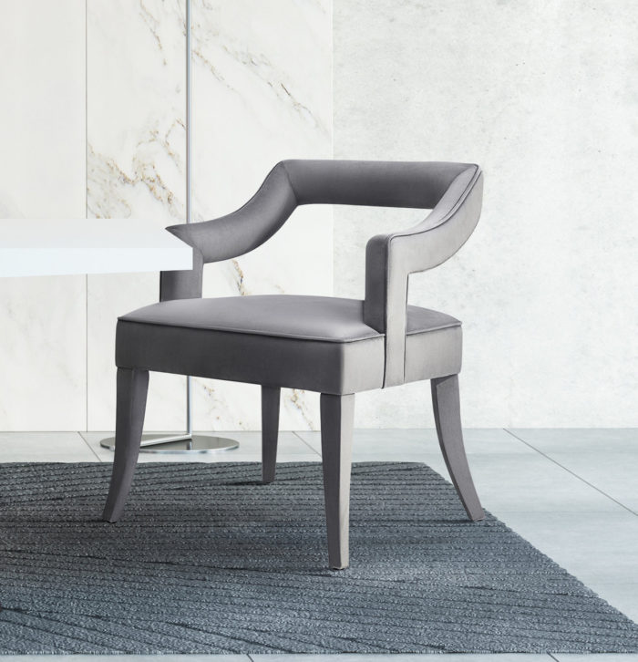 TIFFANY GREY VELVET CHAIR - Image 3