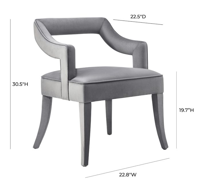 TIFFANY GREY VELVET CHAIR - Image 7