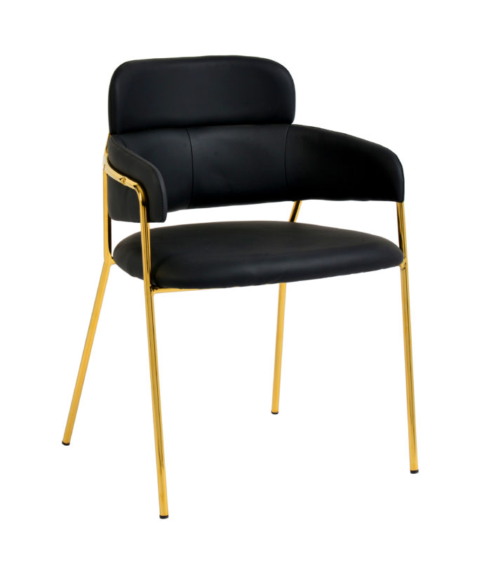 KARL BLACK VEGAN LEATHER CHAIR  (SET OF 2)
