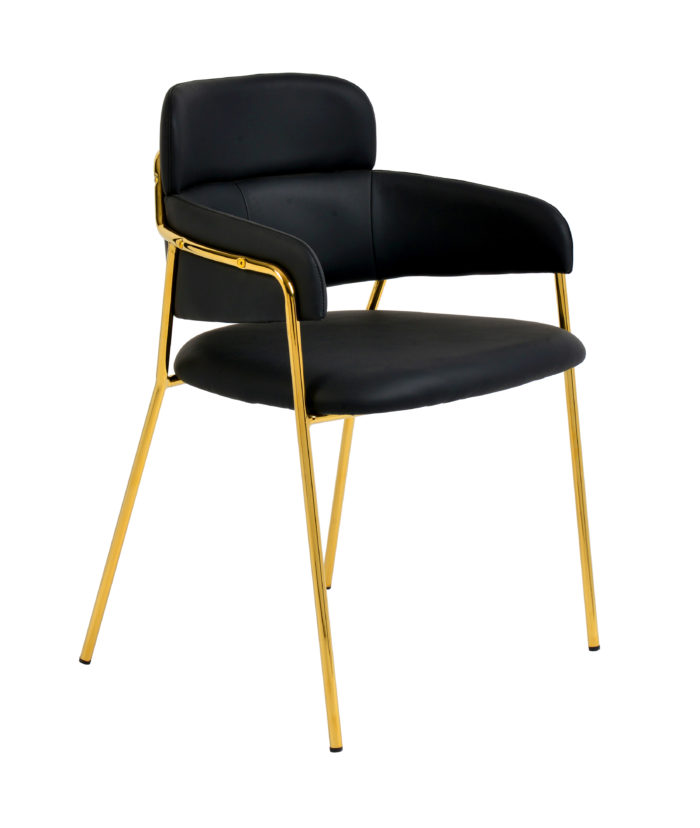KARL BLACK VEGAN LEATHER CHAIR  (SET OF 2) - Image 3
