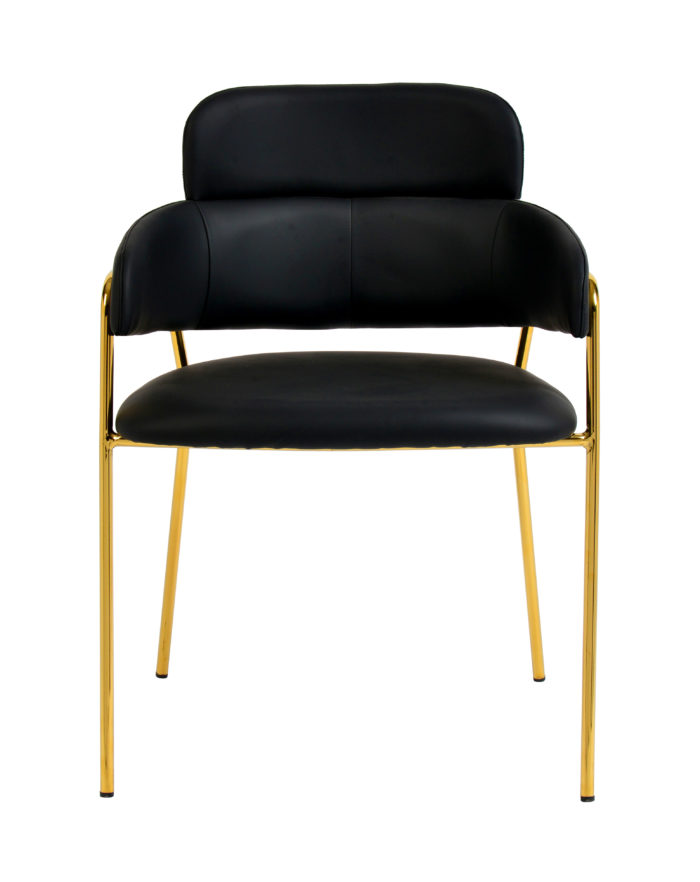 KARL BLACK VEGAN LEATHER CHAIR  (SET OF 2) - Image 4