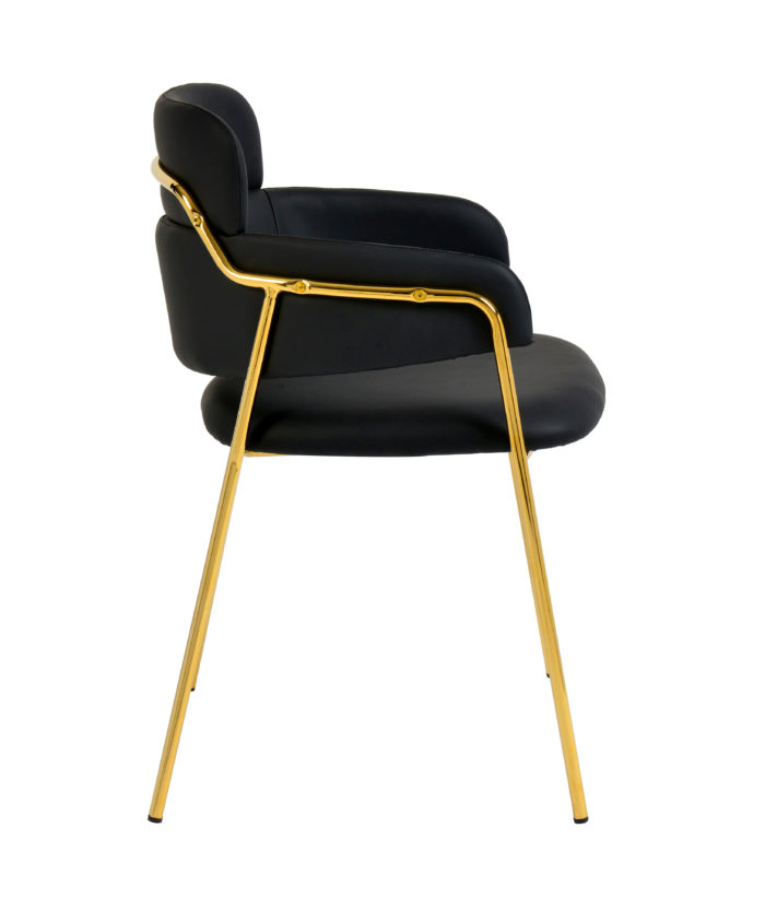 KARL BLACK VEGAN LEATHER CHAIR  (SET OF 2) - Image 5