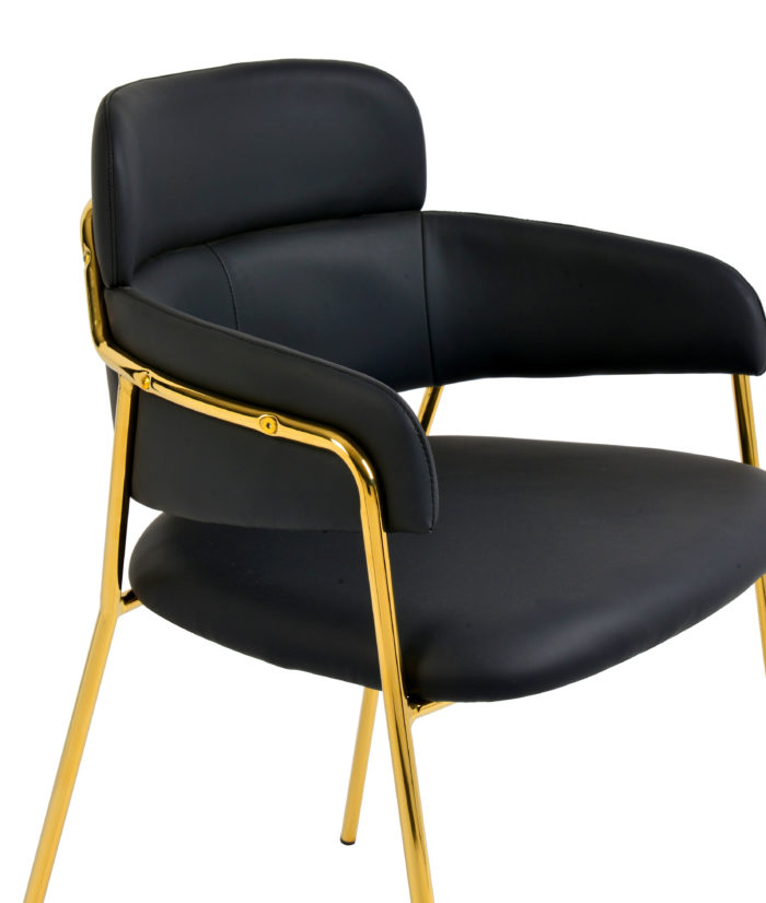 KARL BLACK VEGAN LEATHER CHAIR  (SET OF 2) - Image 7