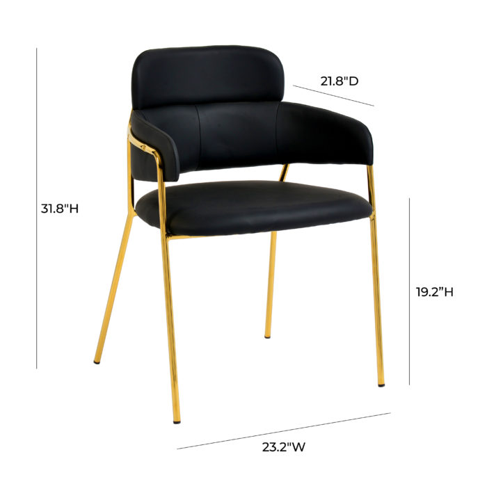 KARL BLACK VEGAN LEATHER CHAIR  (SET OF 2) - Image 9