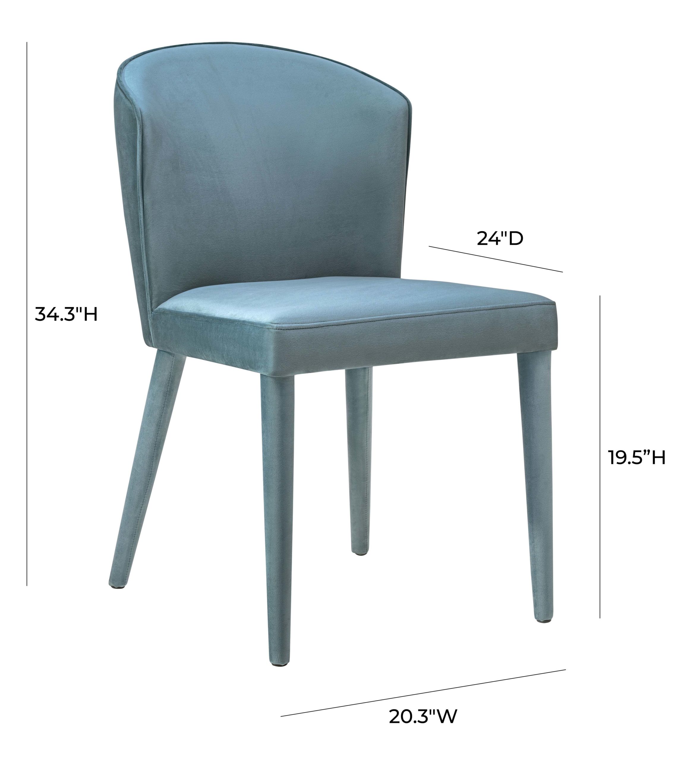 METROPOLITAN SEA BLUE VELVET CHAIR - Image 7