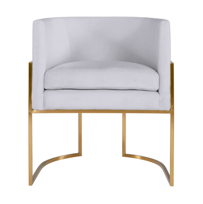 GISELLE GREY VELVET CHAIR - GOLD FRAME - Image 3