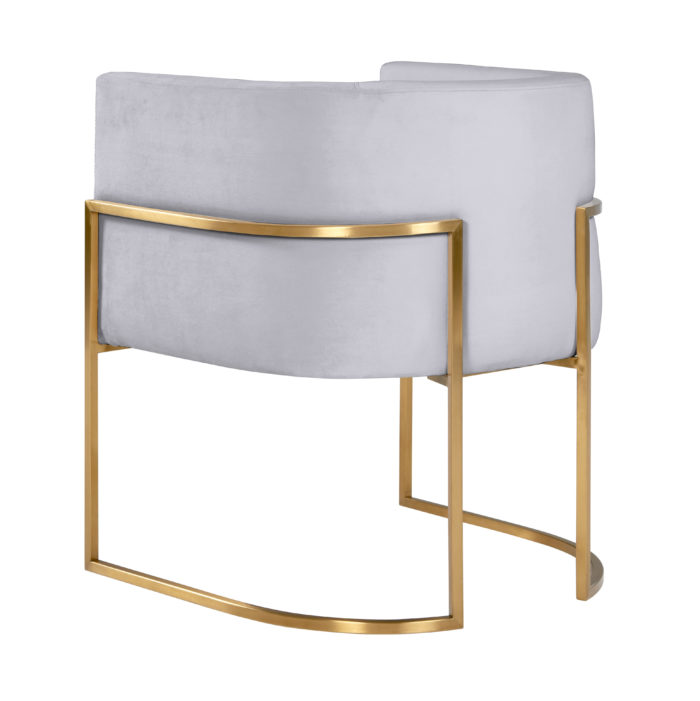 GISELLE GREY VELVET CHAIR - GOLD FRAME - Image 4