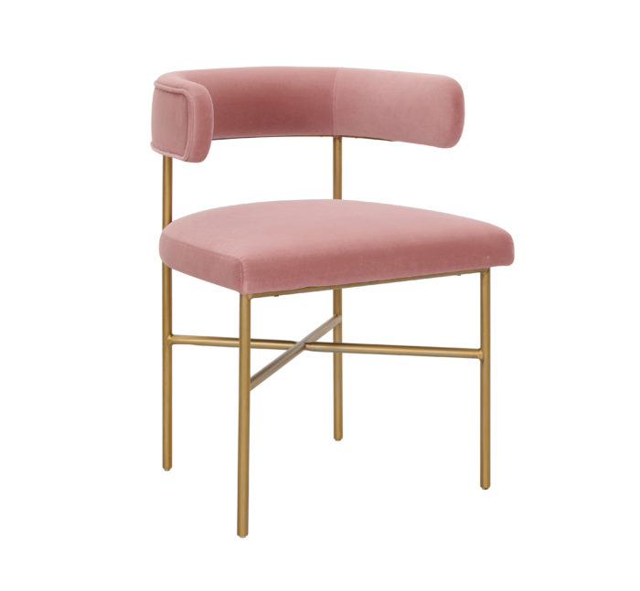 KIM VELVET CHAIR IN BLUSH