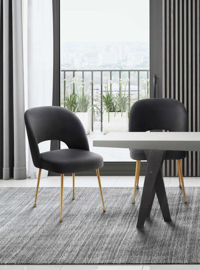 SWELL DARK GREY VELVET CHAIR - Image 2