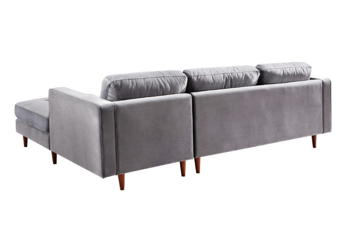 COMO GREY VELVET SECTIONAL RAF - Image 4