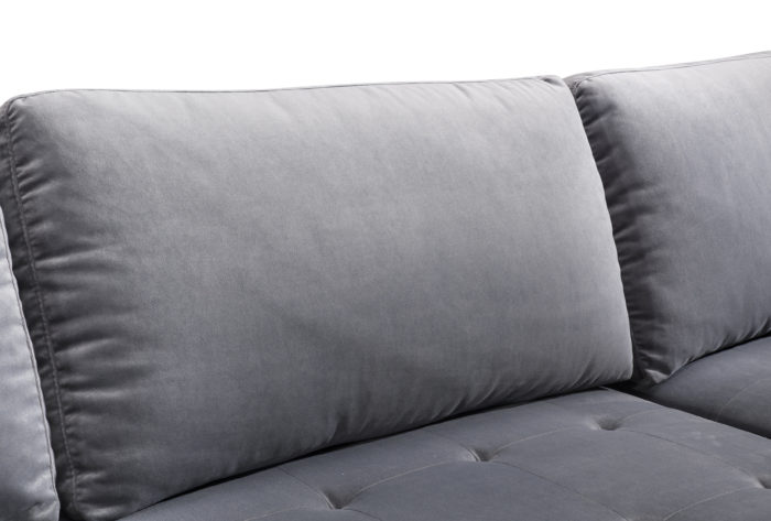 COMO GREY VELVET SECTIONAL RAF - Image 9