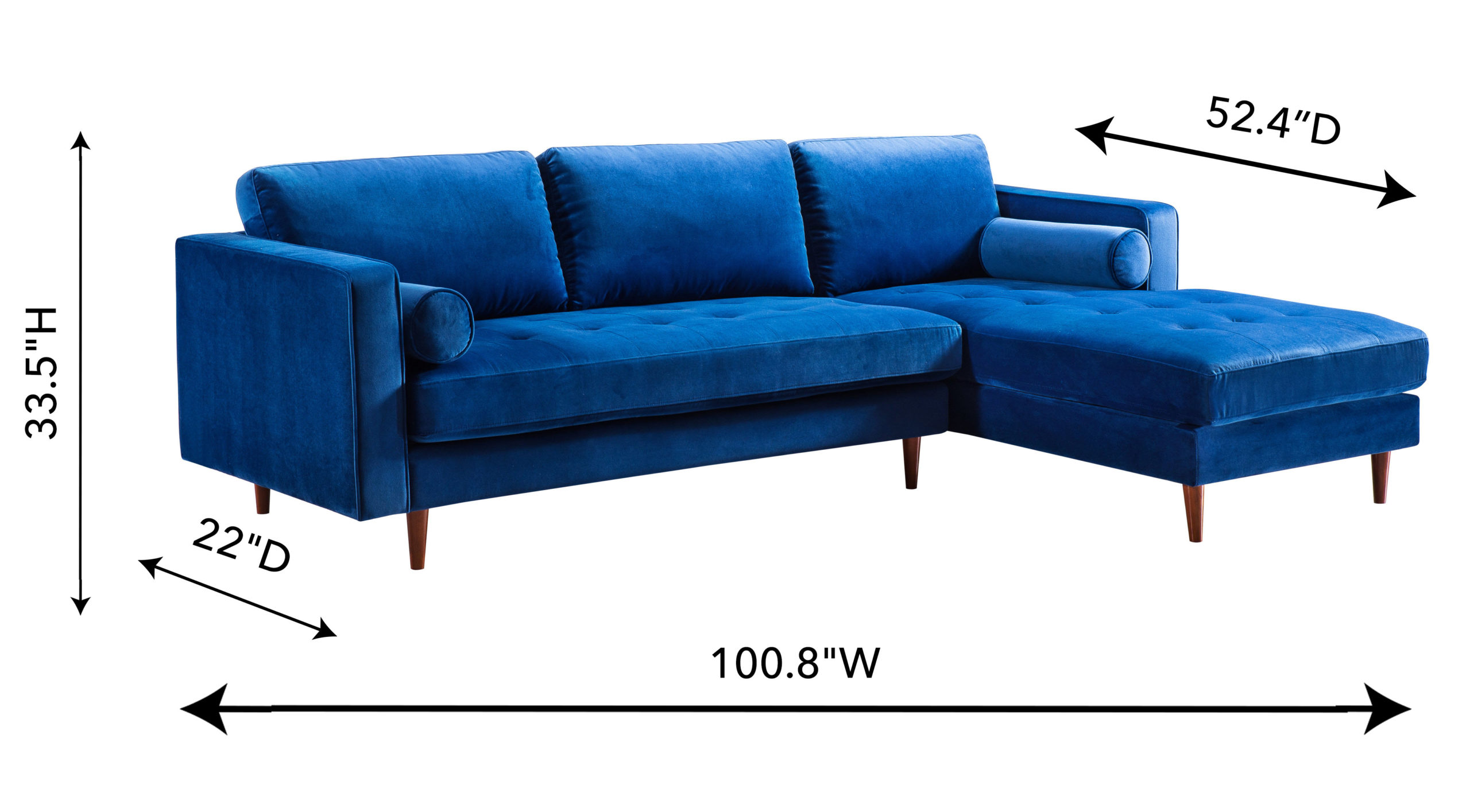 COMO NAVY VELVET SECTIONAL RAF - Image 8