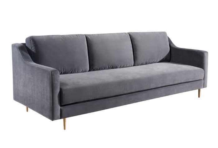 MILAN GREY VELVET SOFA - Image 2
