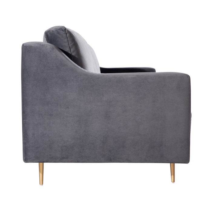 MILAN GREY VELVET SOFA - Image 3